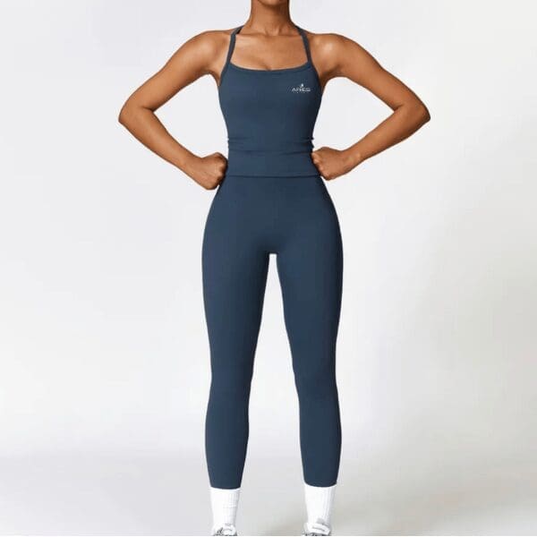 Athena Blue High Waist Leggings 2