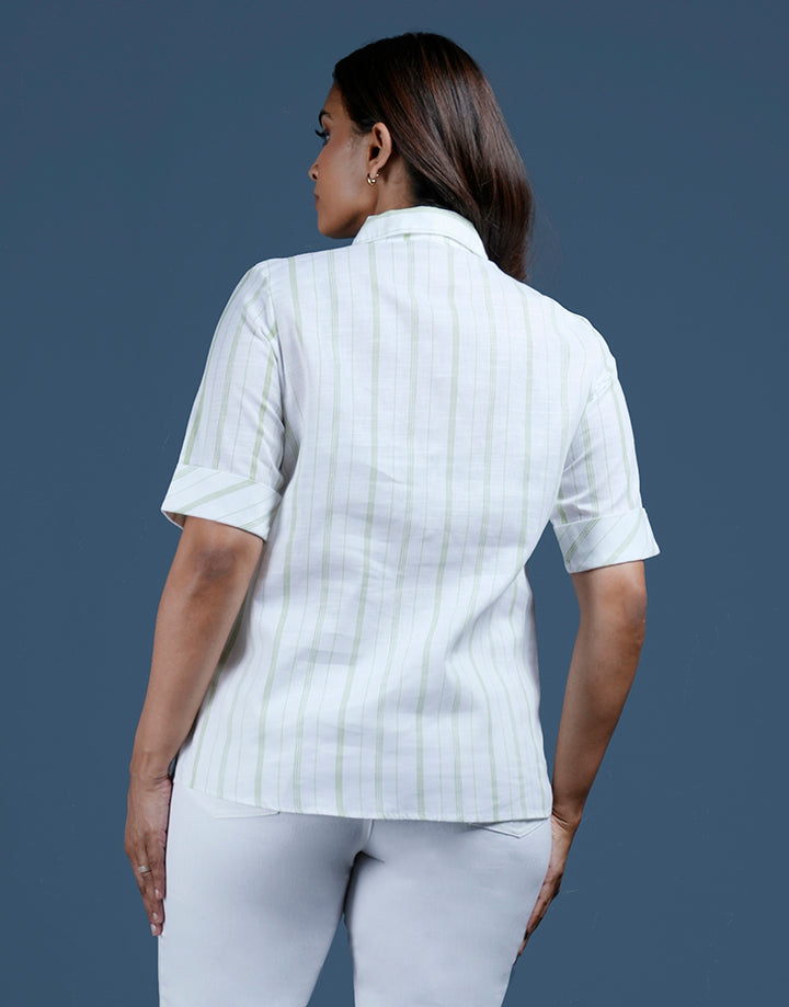 Button Down Blouse with Pocket