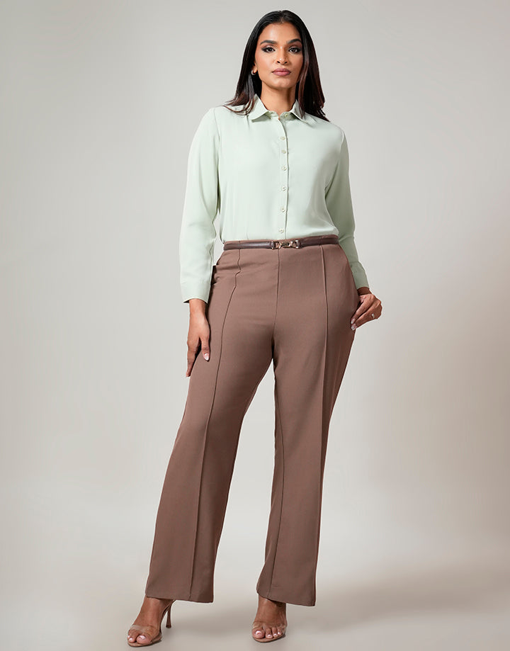 Button Down Blouse with Standard Collar