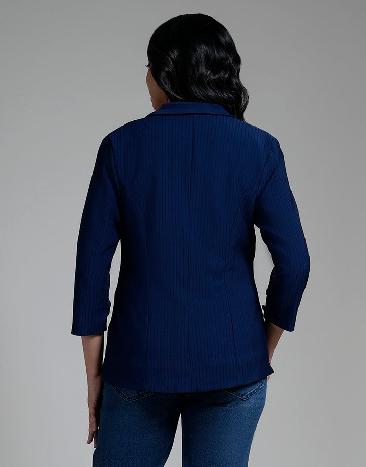 Lapel Collar Blazer with Welt Pockets