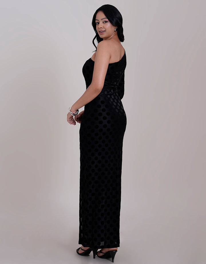 One Shoulder Puff Sleeve Dress