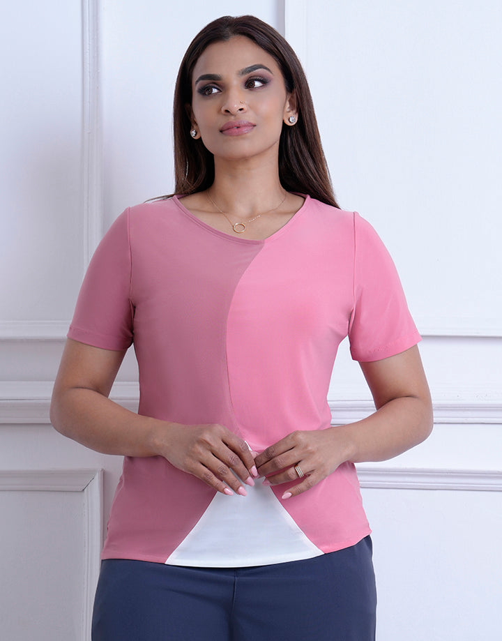 Short Sleeve Colour Block Top