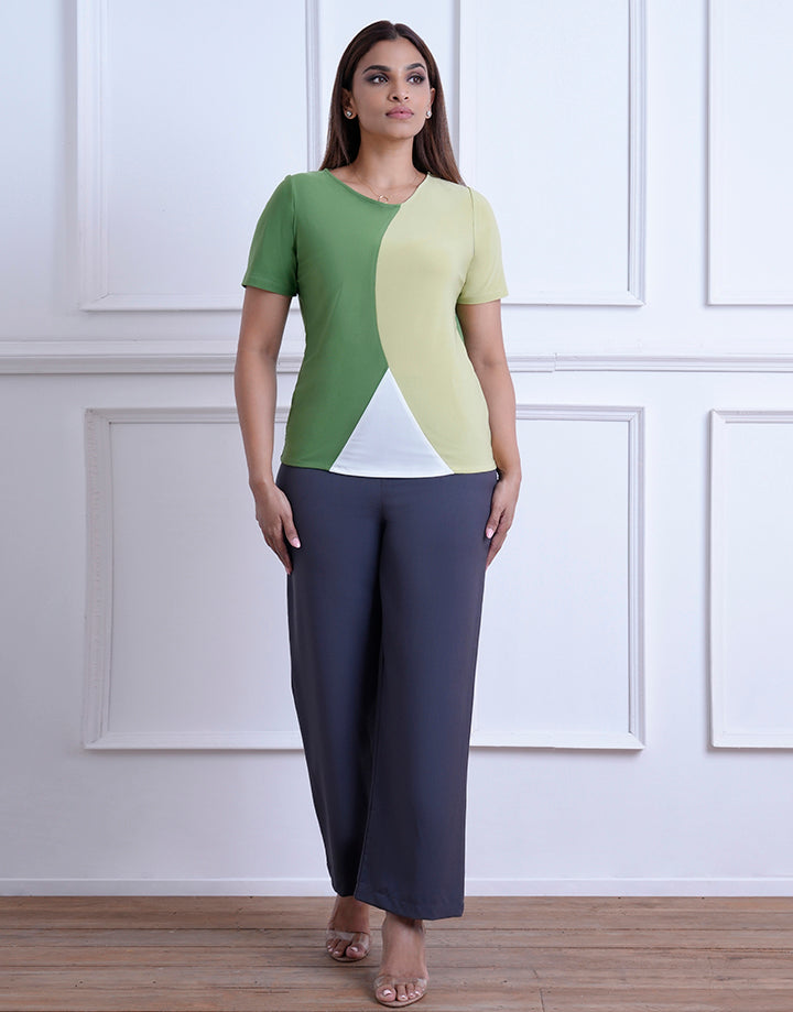 Short Sleeve Colour Block Top