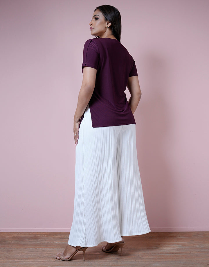 Short Sleeve Front Pleat Top