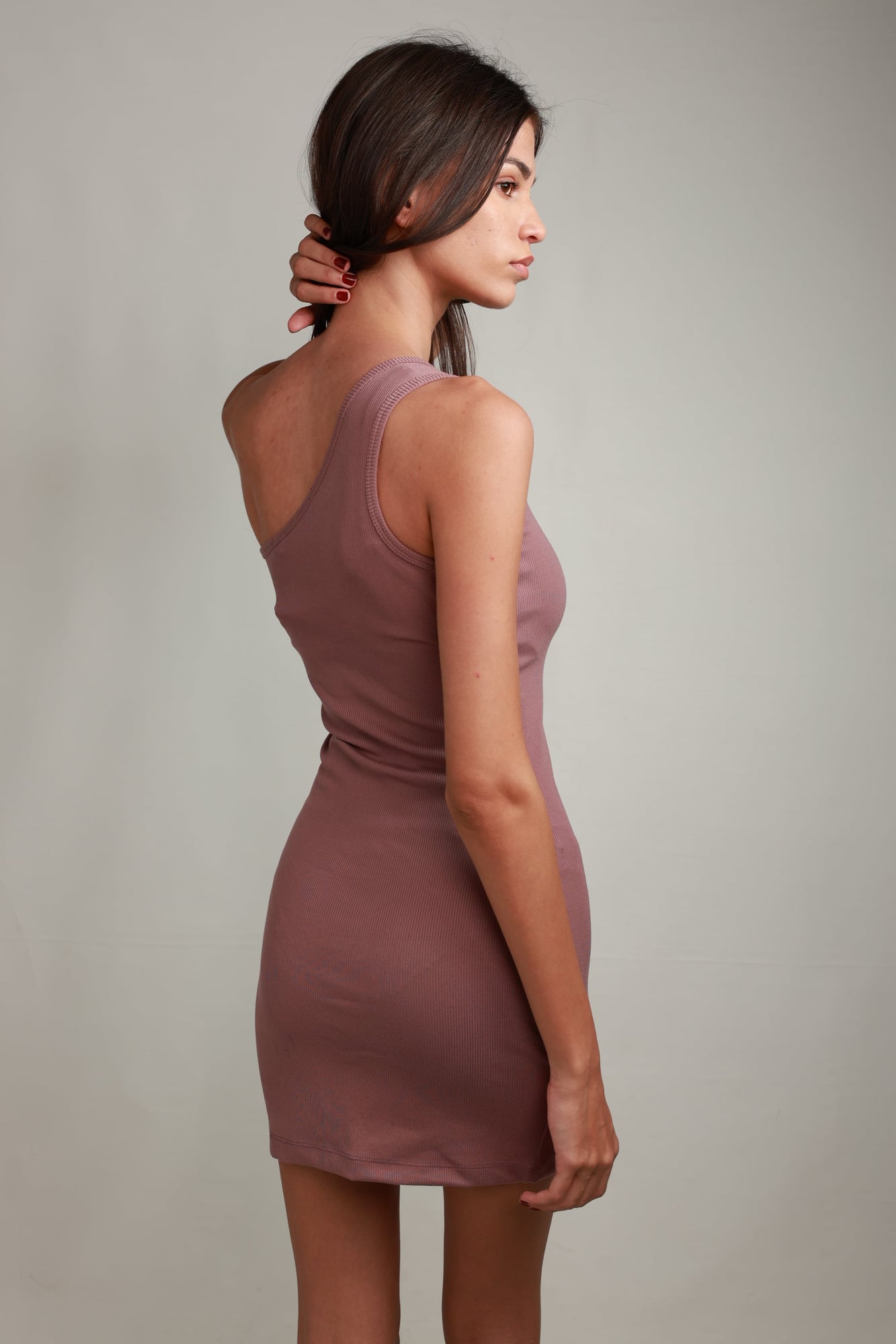 Kiana One-Shoulder Mini Dress – Peachy Pink