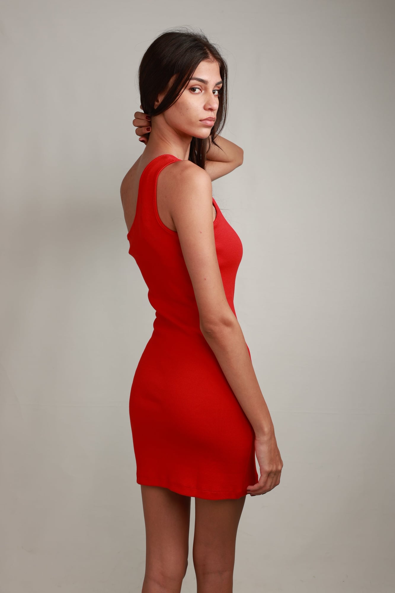 Kiana One-Shoulder Mini Dress – Wineberry Red