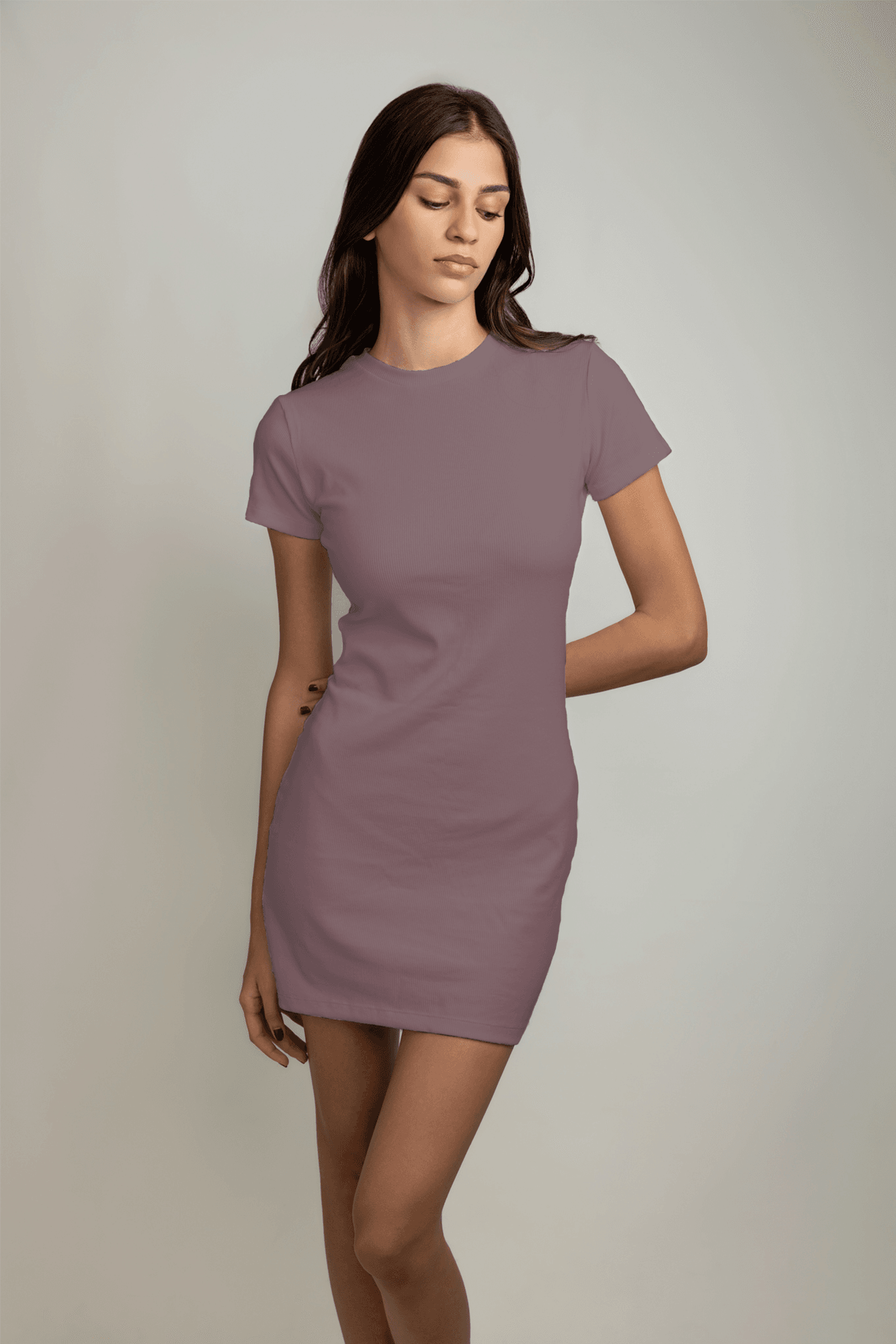 Zahra Short-Sleeve Mini Dress – Peachy Pink