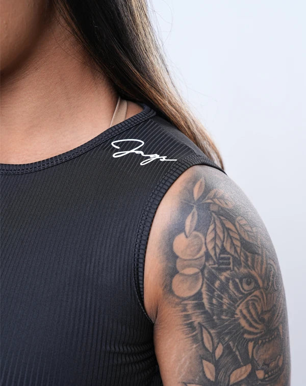 Ribbed Sleeveless Fitted – Crop Top