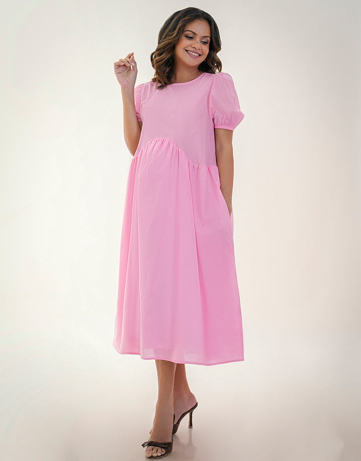 Dropped Asymmetrical Waist Dress