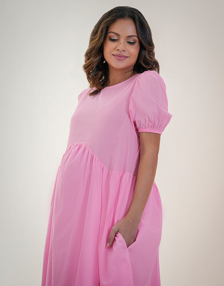 Dropped Asymmetrical Waist Dress