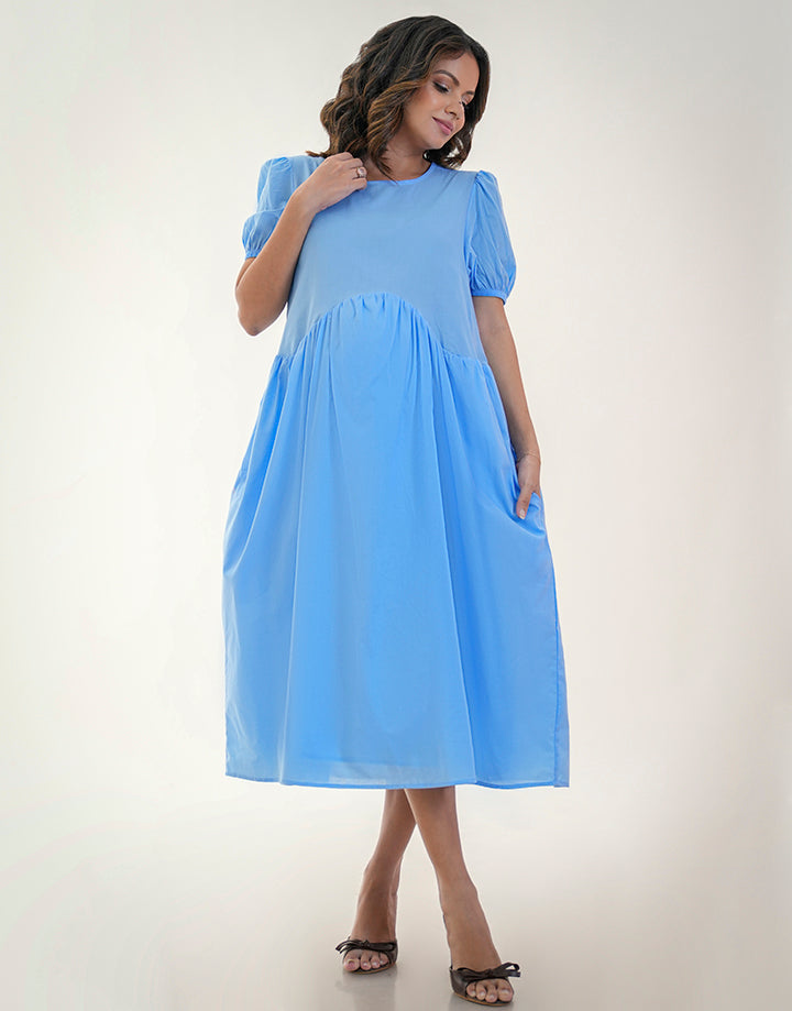 Dropped Asymmetrical Waist Dress
