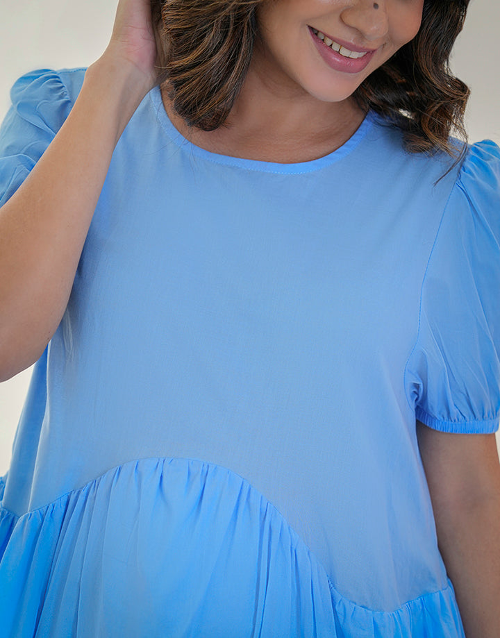 Dropped Asymmetrical Waist Dress