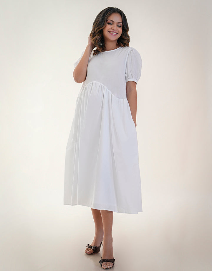 Dropped Asymmetrical Waist Dress