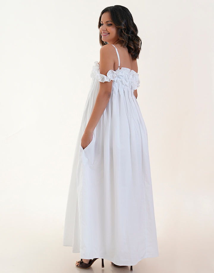 Ruffled Detail Maternity Dress