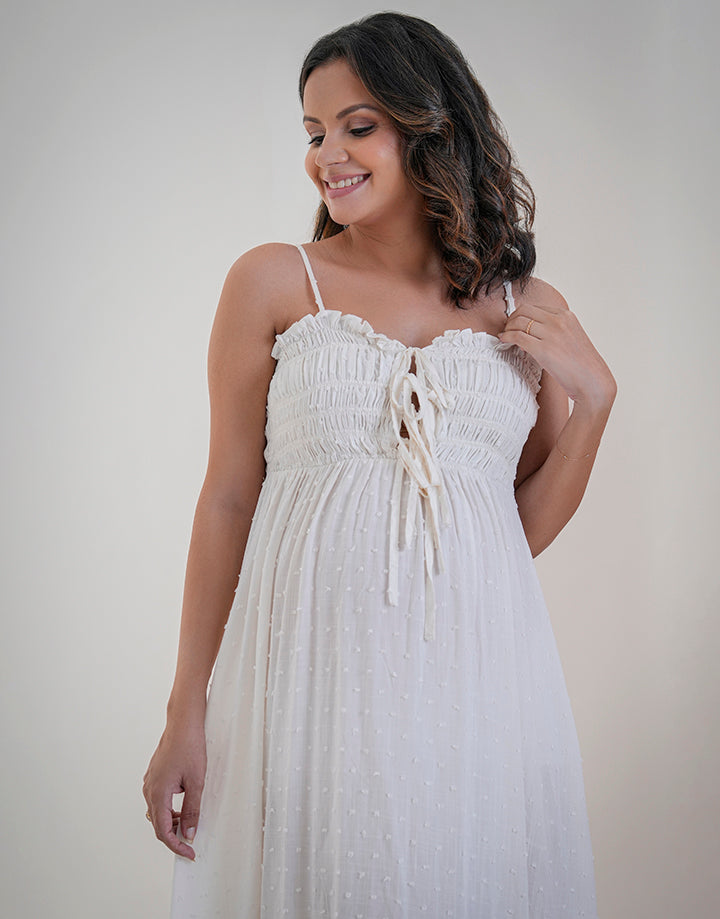 Smock Strappy Dress with Tie Up