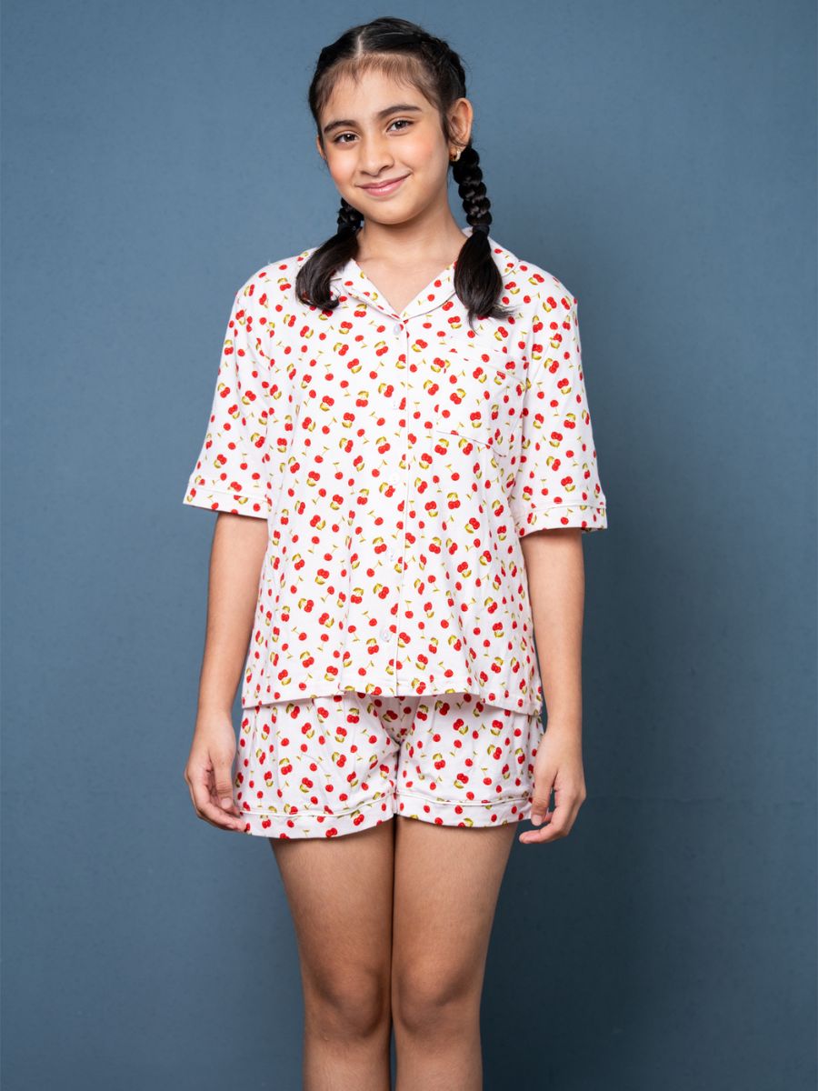 Ayla  Classic Top &amp; Short Pj Set  Pink Cherry 5