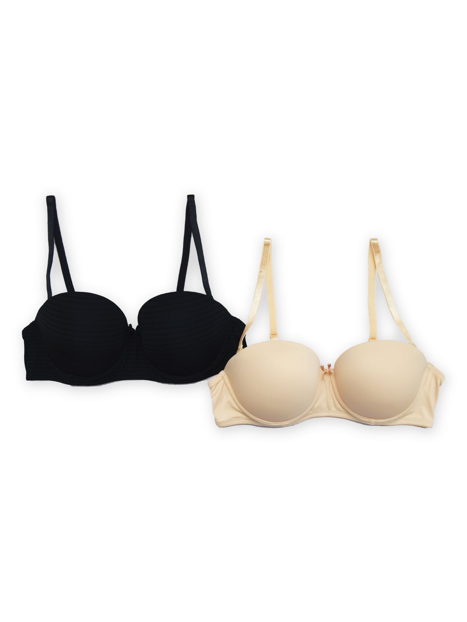 Evelyn – Balcony Multiway Push up Padded Wired Bra – 2 Pack in Black &amp; Nude