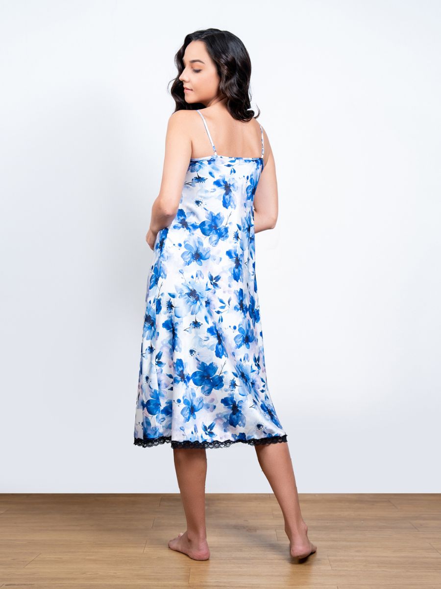 Gigi – Midi Gown in Blue Floral Multi 2