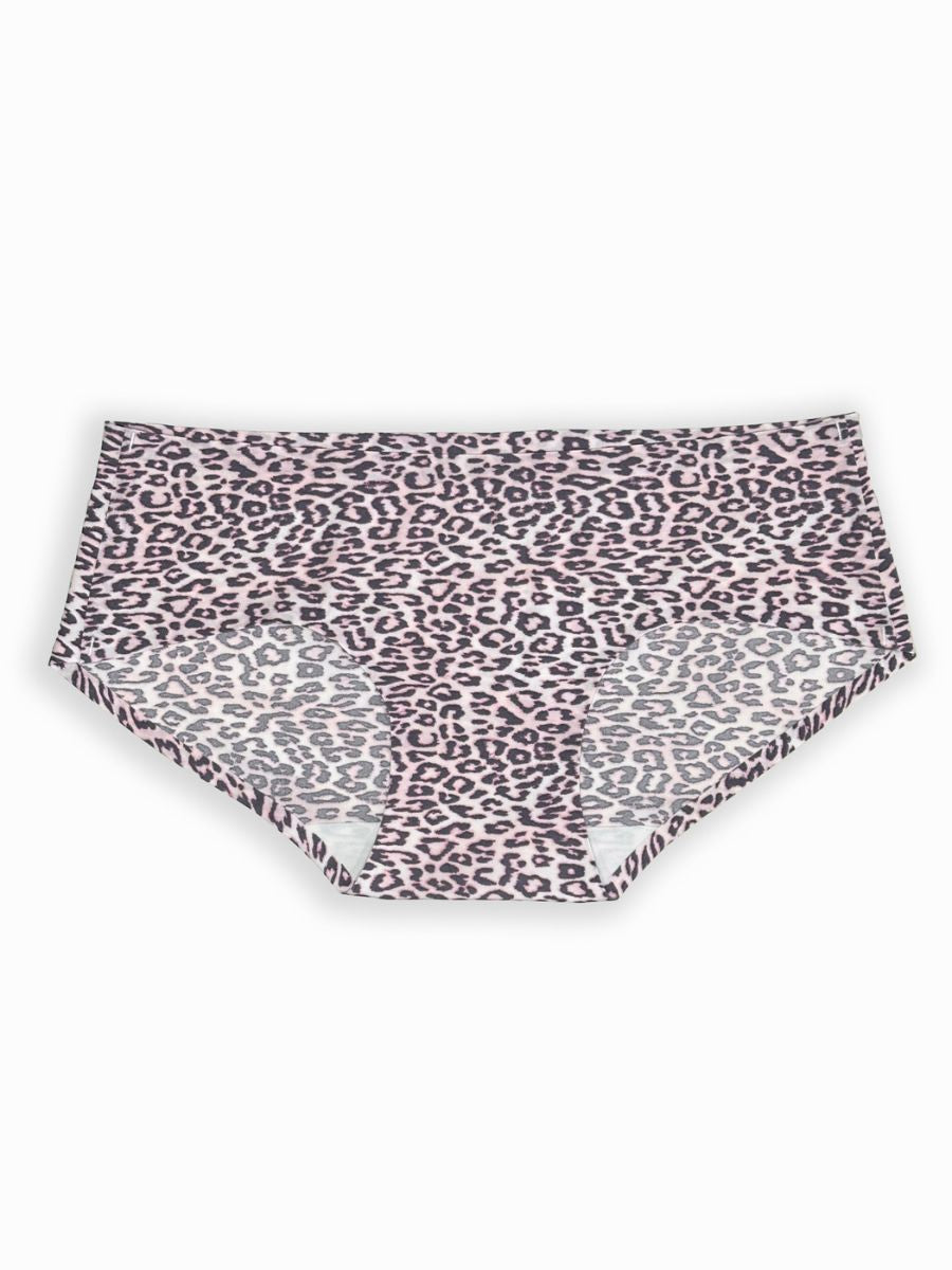 Leopard print underwear on a white background
