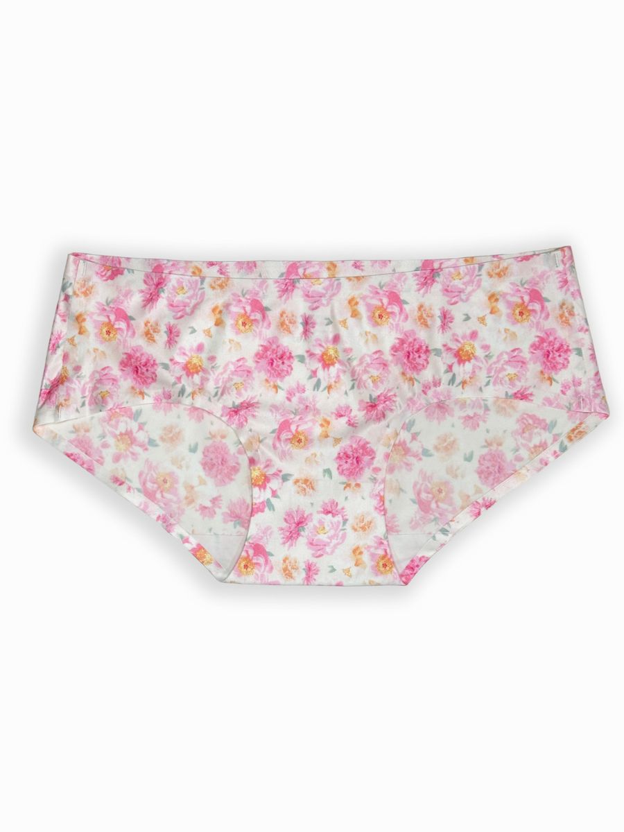 Floral-patterned underwear on a white background