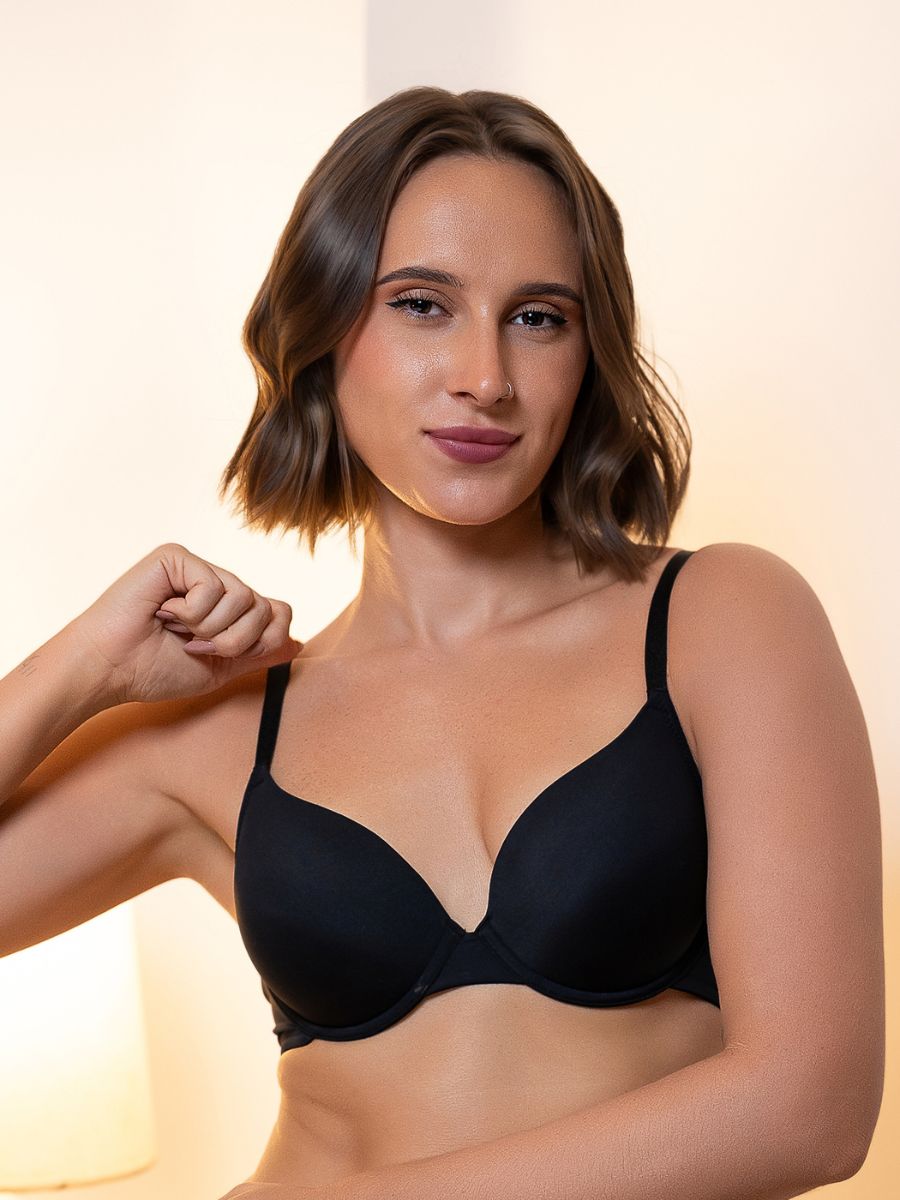 Luna – Plunge Padded Wired Bra In 2PK Black &amp; Navy