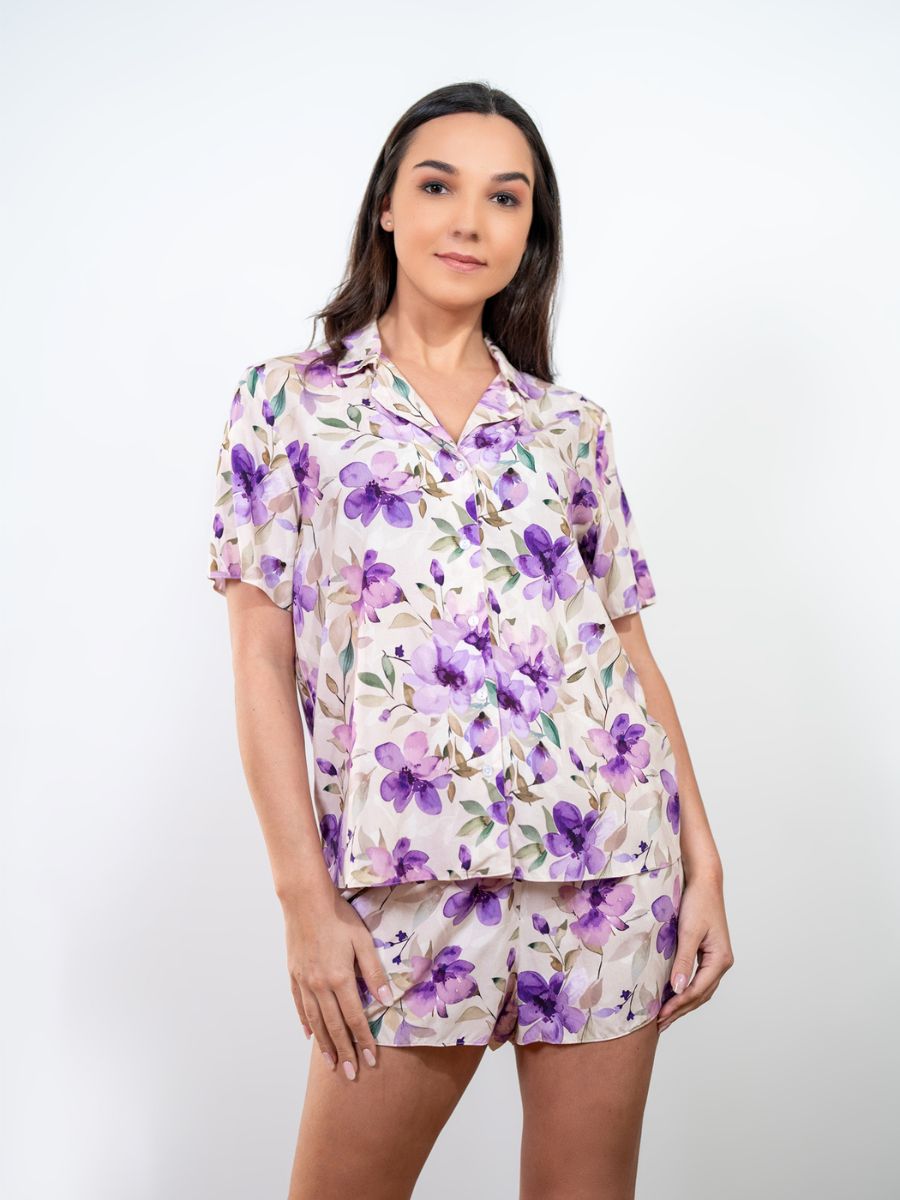 Valarie S/S Classic SPJ Set in Lilac Floral Multi 3