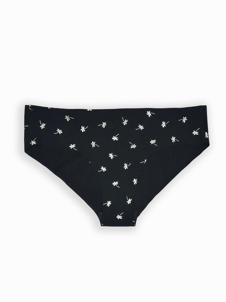 Zhuri – Seam Free High Cut Bikini Brief Soild Single Coconut Foil Palm