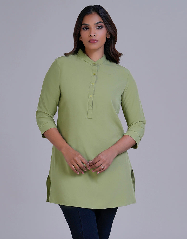 3/4 Sleeve Half Placket Collar Kurta