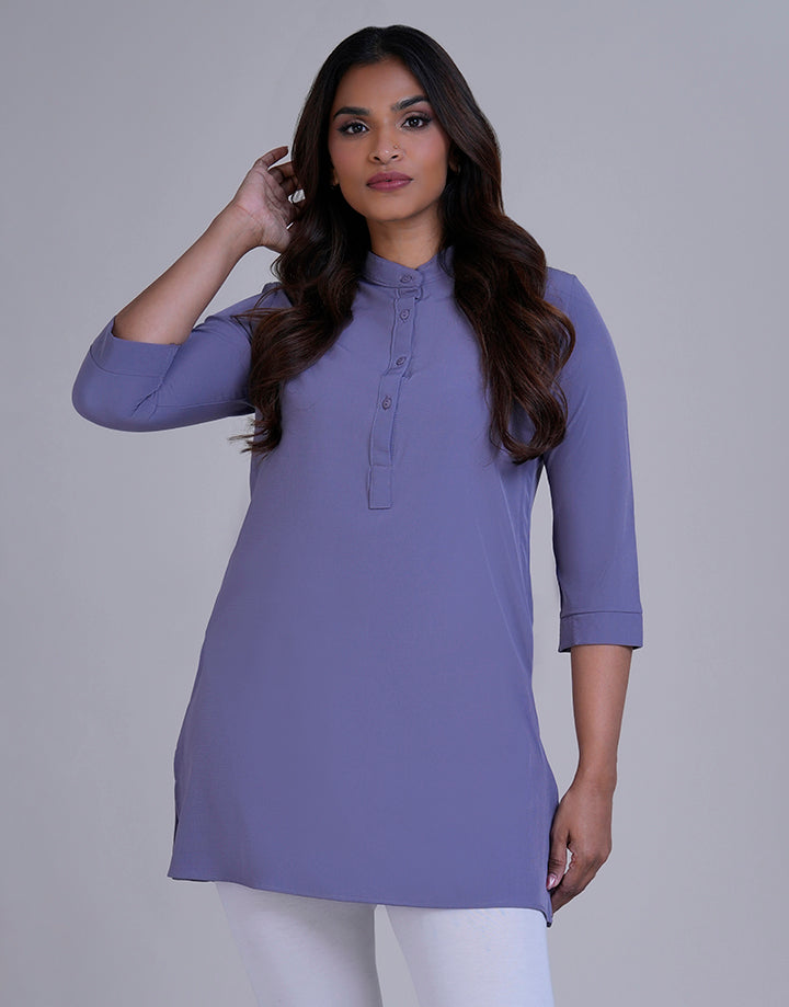 3/4 Sleeve Half Placket Collar Kurta