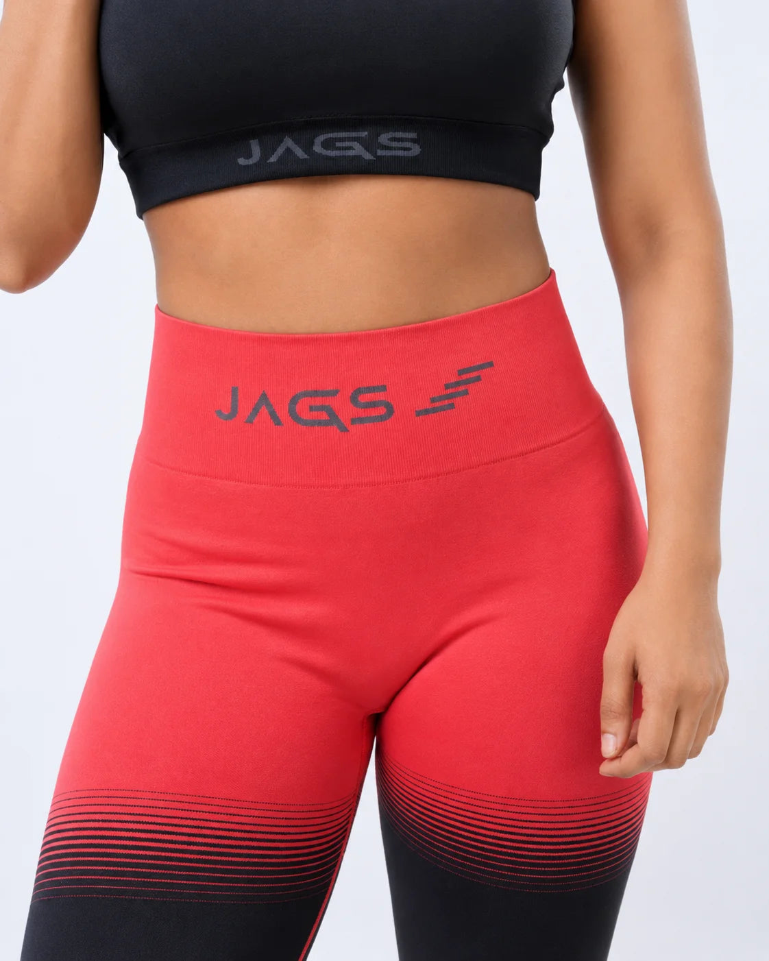 DynamicDuo 2-Tone Red &amp; Black – Seamless Legging BodyShaper