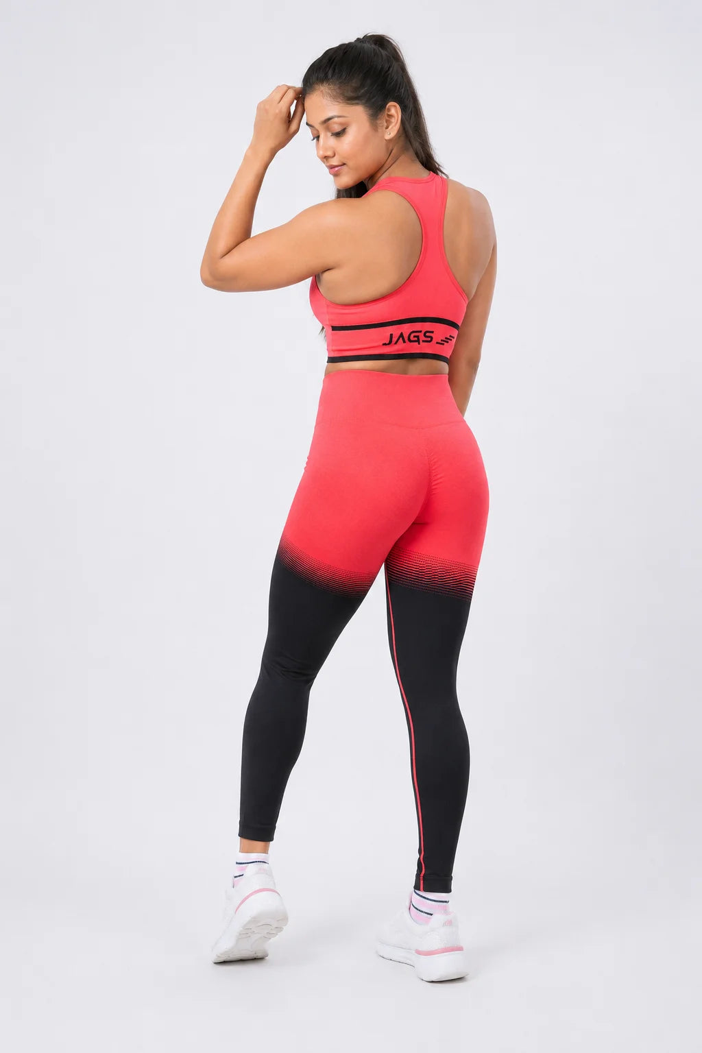 DynamicDuo 2-Tone Red &amp; Black – Seamless Legging BodyShaper