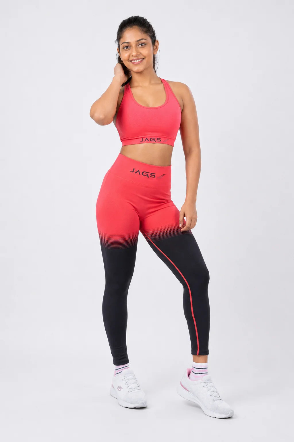 DynamicDuo 2-Tone Red &amp; Black – Seamless Legging BodyShaper