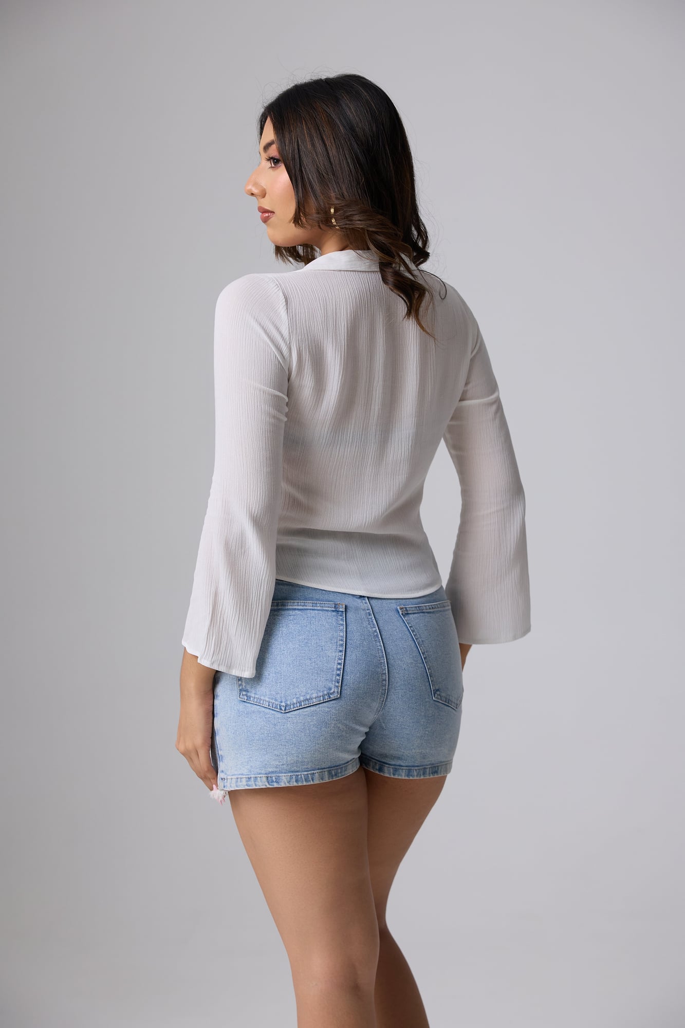 Luna Button Front Top (White)