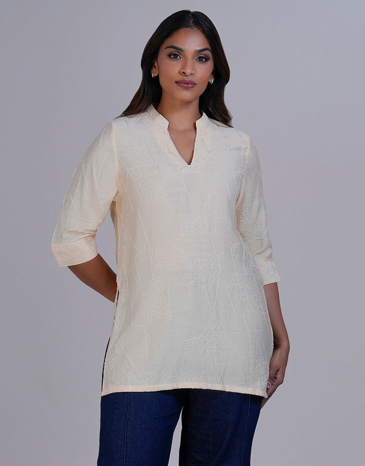 Gold Swirl Embroidered Kurta