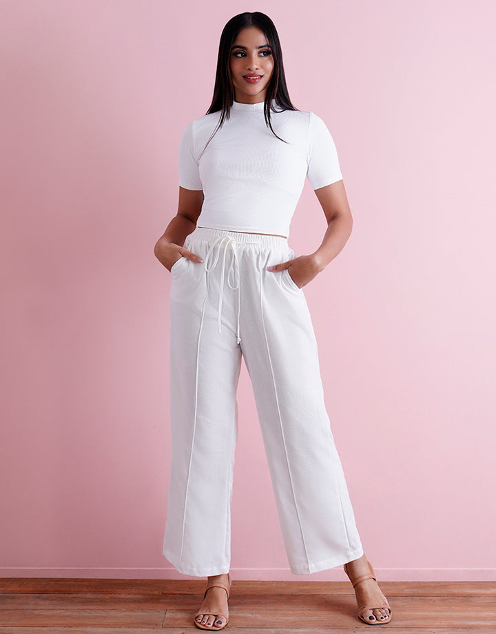 Short Sleeve High Neck Crop Top