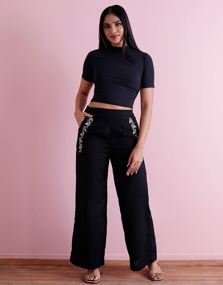 Short Sleeve High Neck Crop Top