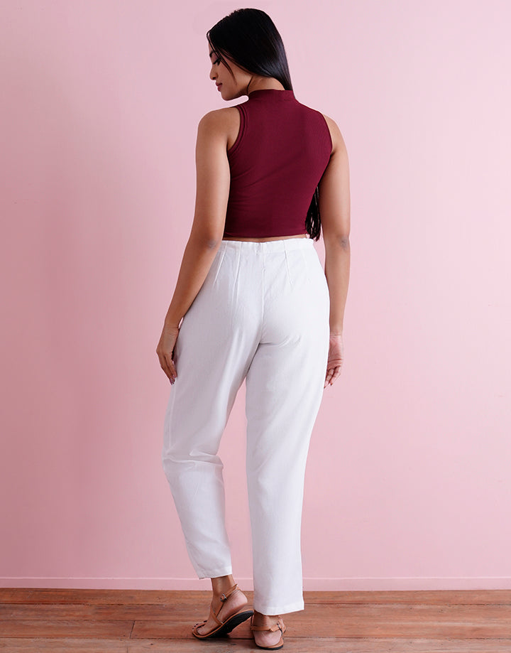 High Neck Sleeveless Crop Top