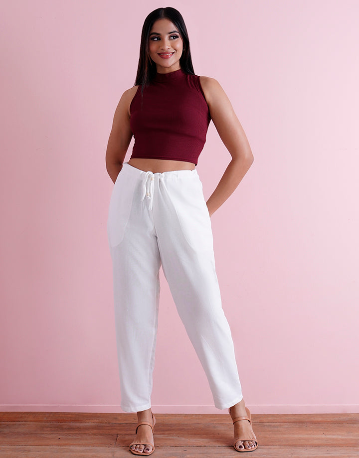High Neck Sleeveless Crop Top