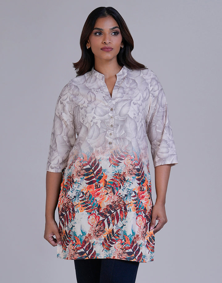 3/4 Sleeve V-Neck Kurta