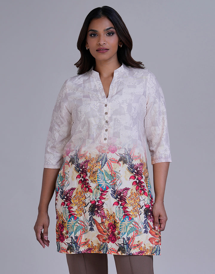 3/4 Sleeve V-Neck Kurta