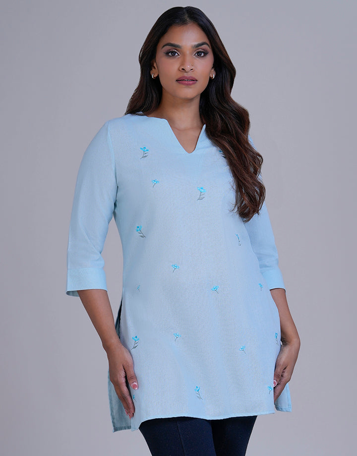 V-Neck Line Embroidery Kurta