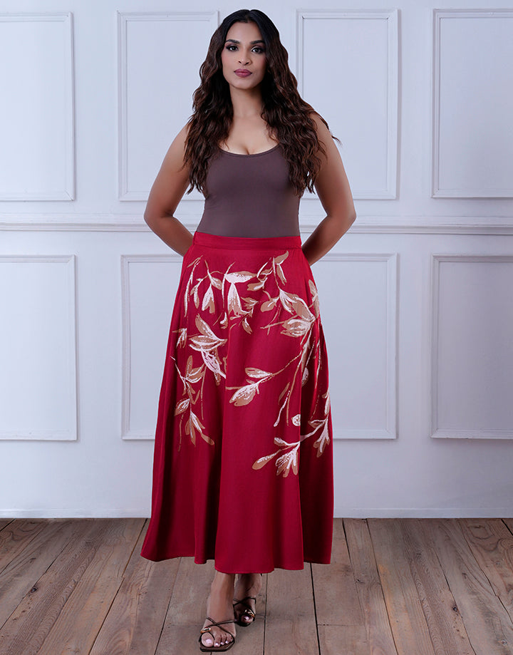 A-Line Skirt with Screen Print