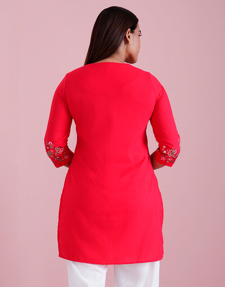 3/4 Sleeve Embroidered Kurta