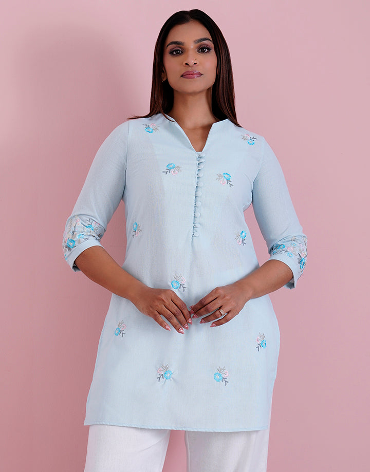 3/4 Sleeve Embroidered Kurta
