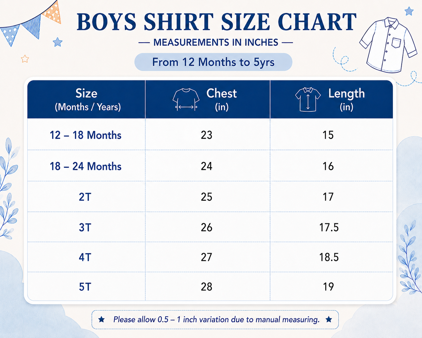 Baby boy shirt – printed 1-5yrs