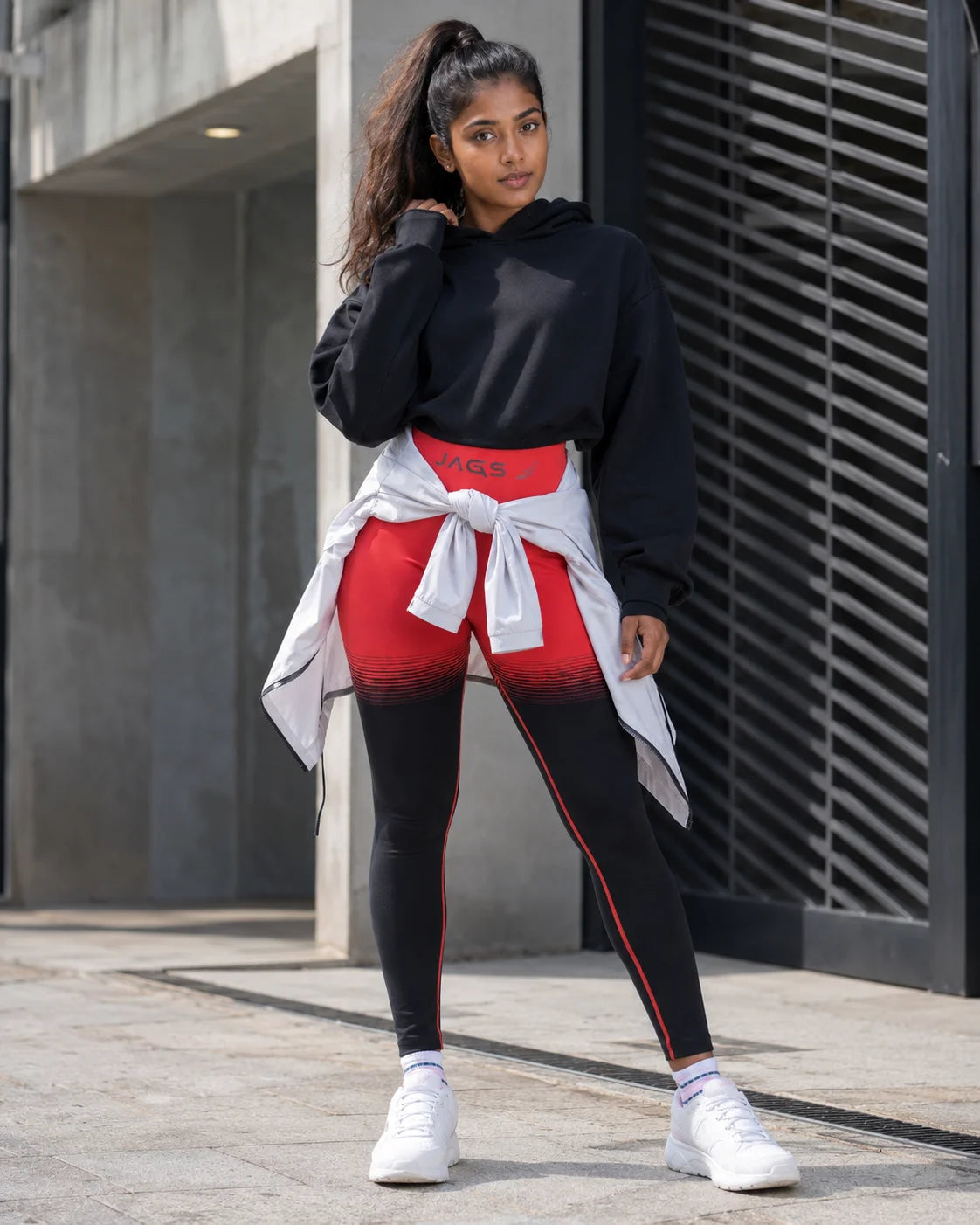 DynamicDuo 2-Tone Red &amp; Black – Seamless Legging BodyShaper