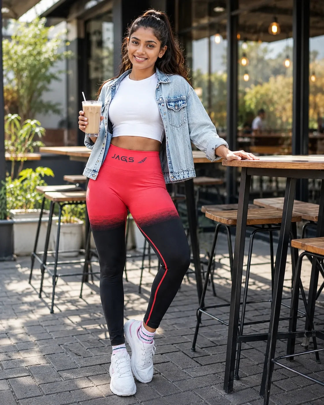 DynamicDuo 2-Tone Red &amp; Black – Seamless Legging BodyShaper