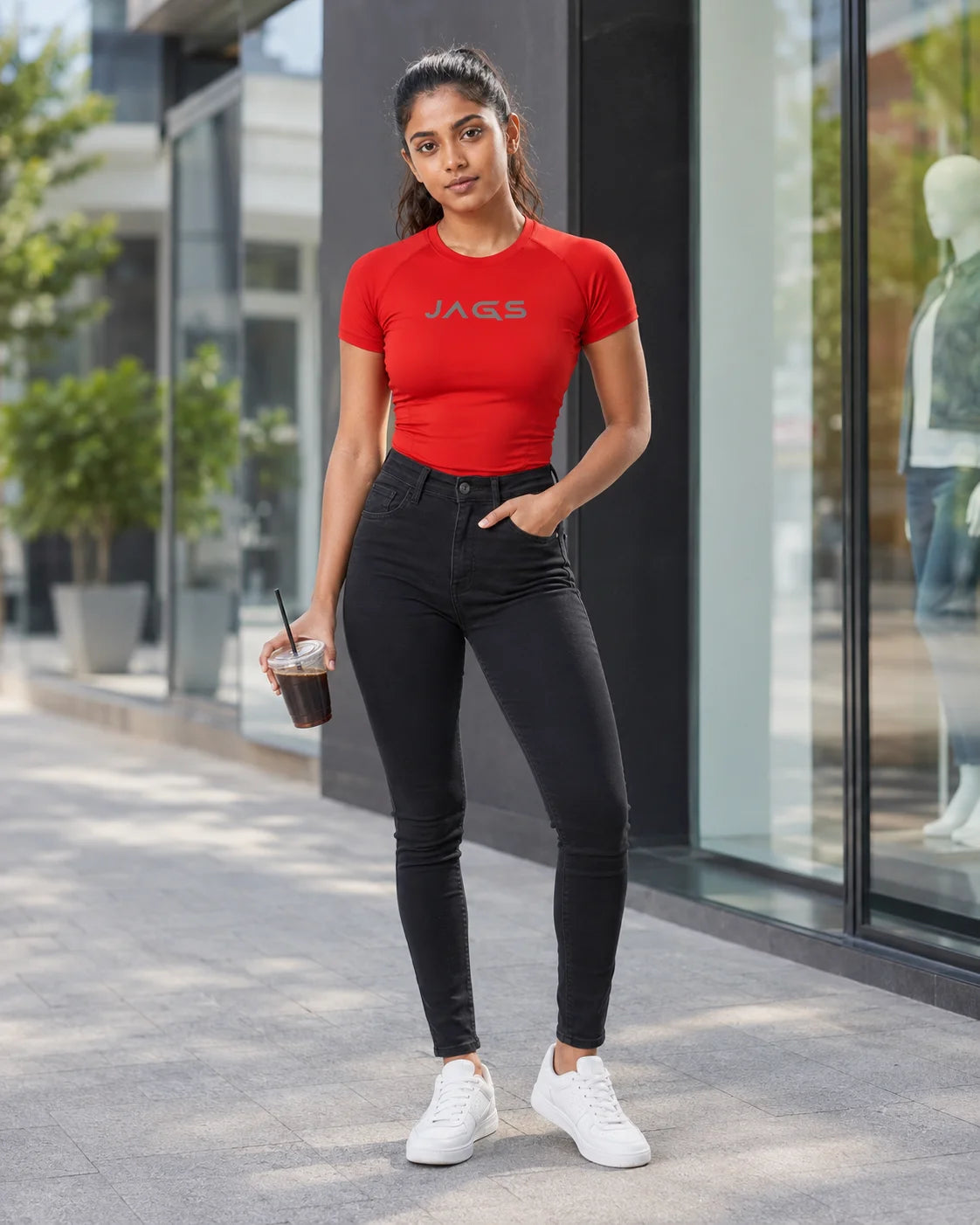 SeamTech ProFit T-Shirt Red With Front Logo – Seamless