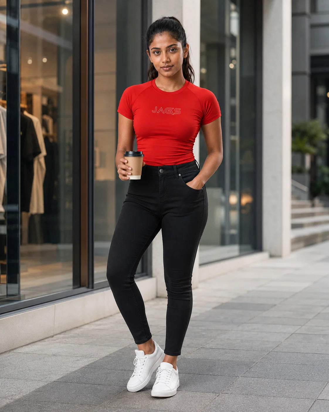 SeamTech ProFit T-Shirt Red With Front Logo – Seamless