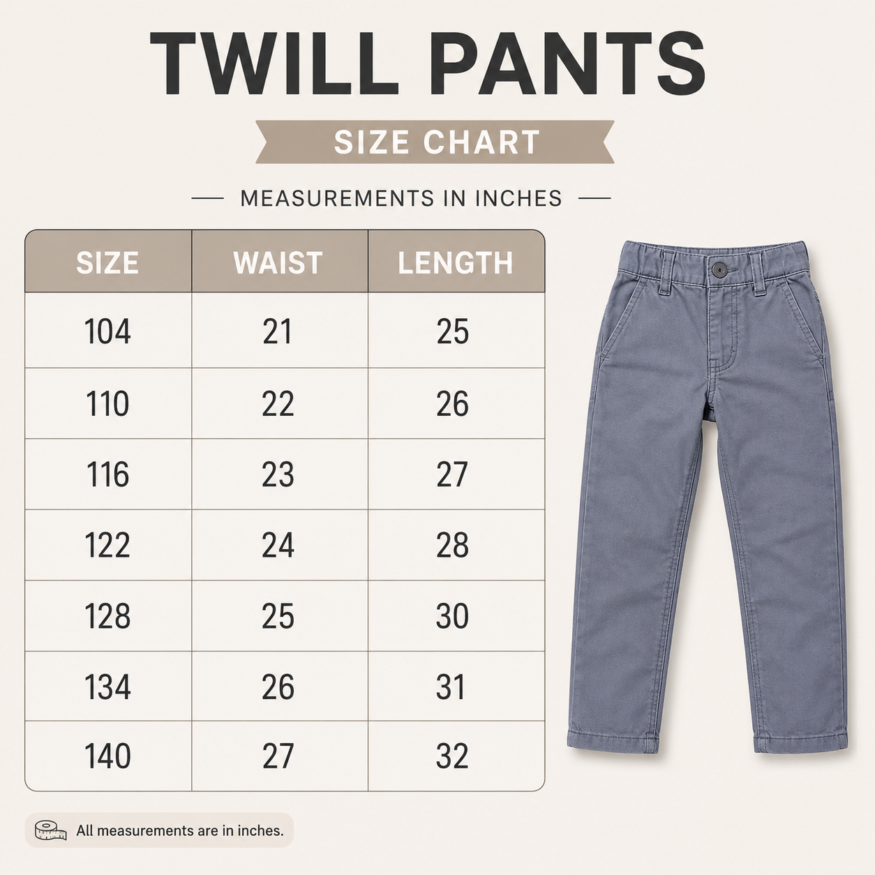 Baby boy skinny cotton pants 3-12yrs